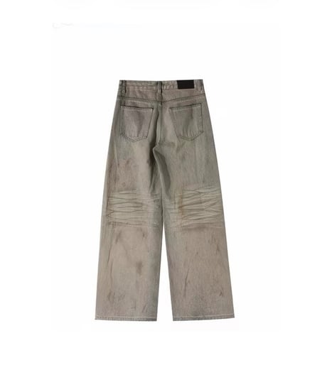 Distressed Retro Wide-Leg Jeans