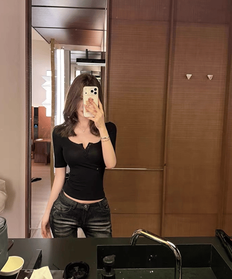 Low Rise Washed Black Flare Jeans