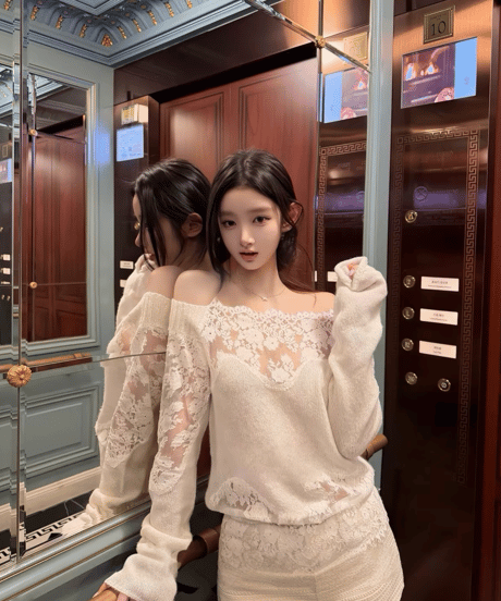 Elegance Lace Off Shoulder Sweater