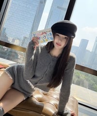 Lace-Trim Ribbed Knit Set