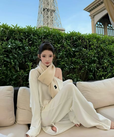 Effortless Ribbed Off Shoulder Set【White】