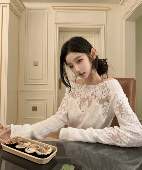Elegance Lace Off Shoulder Sweater