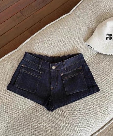 Lace Trimmed Stripe L/S & Denim Short Pants
