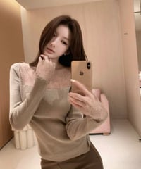 Romantic Lace Panel Knit Top
