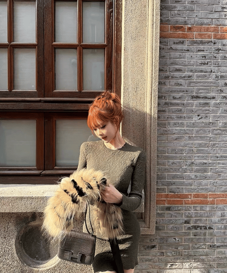 Floral Texture Knit Dress