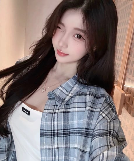 Oversized Plaid Shirt and Square Neck Mini Dress