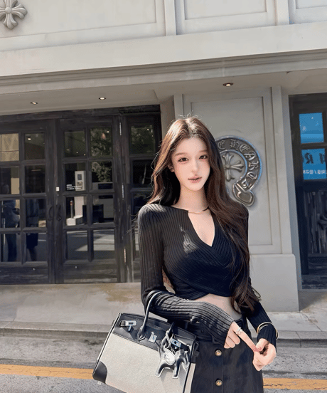 Sculpted Pleats Wrap Top