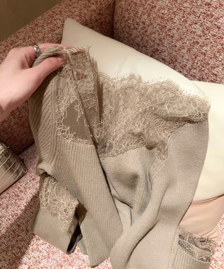 Romantic Lace Panel Knit Top