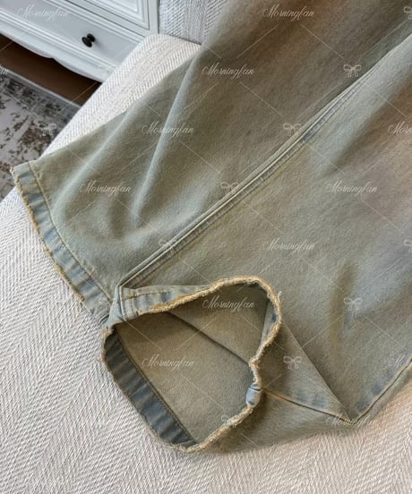 Graphic Mud Wash Wide Leg Denim Jeans