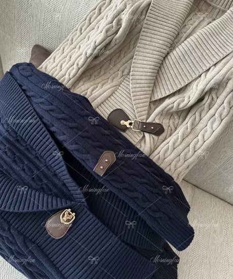 Buckled Cable-Knit Cotton Sweater