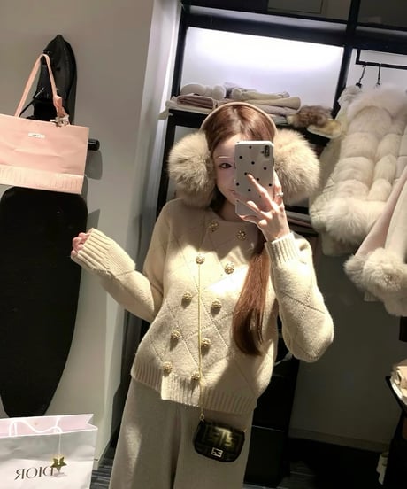 Double-Breasted Cardigan+Skirt