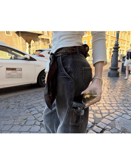 Corduroy Wide-Leg Cargo Pants