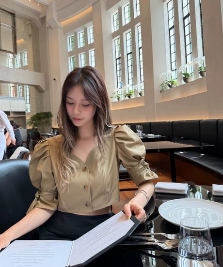 Puff-Sleeve Lyocell Shirt