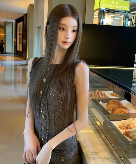 Tweed Fringed Mini Dress【Brown】