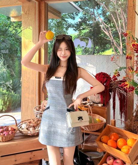 Checkered Suspender Dress