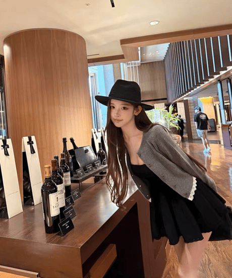 Lace-Trim Ribbed Knit Set