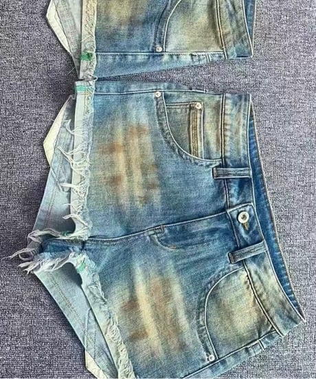 Fitted Bodysuit + Washed Denim Shorts