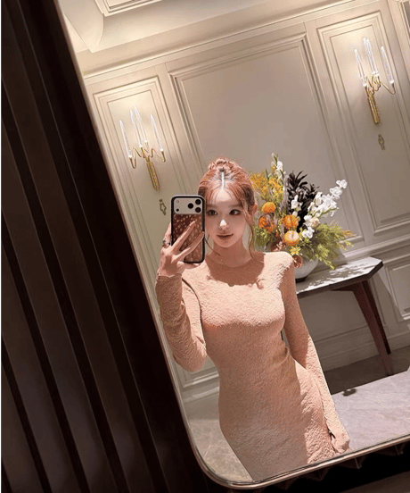 Floral Texture Knit Dress