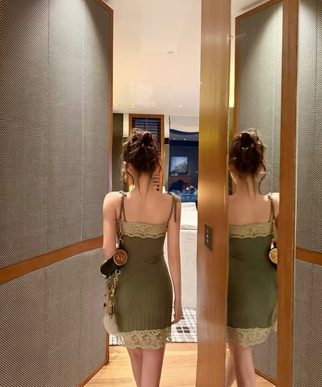Lace-Trimmed Camisole Dress