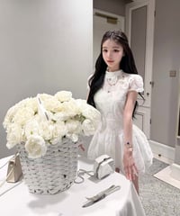 Floral Lace Mock Neck Dress【ベルト付き】