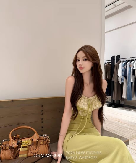 Pastel Yellow Maxi Dress ＋Faux Leather Blouson