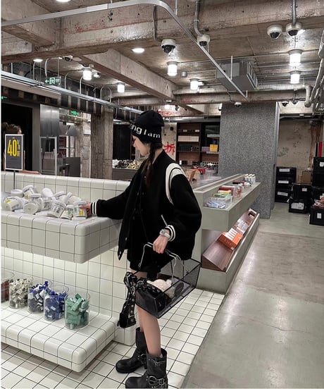 Oversized Varsity Jacket【Black】