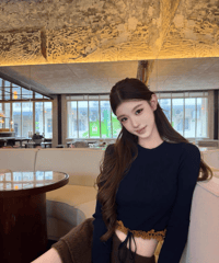 Lace-Trimmed Ribbed Knit Crop Top