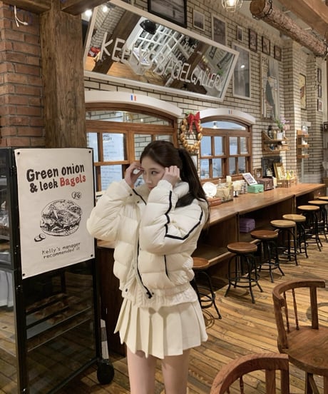 Contrast Line Puffer Jacket