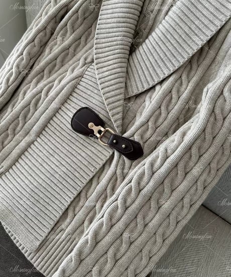 Buckled Cable-Knit Cotton Sweater