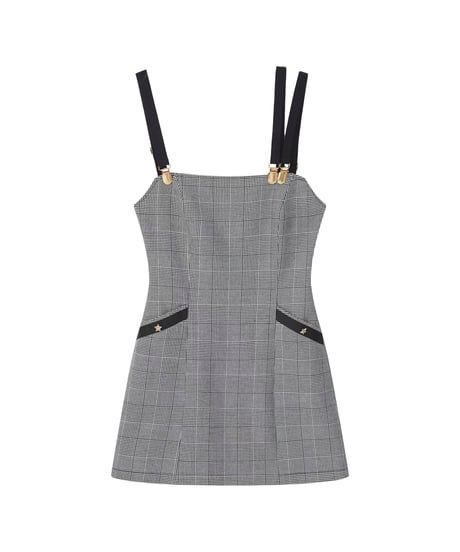 Checkered Suspender Dress