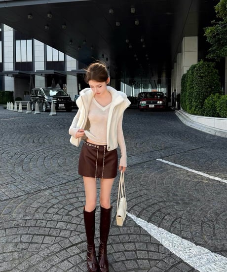 Chain Leather Skirt