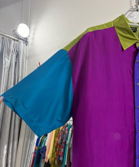 Crazy-pattern silk shirt/4593