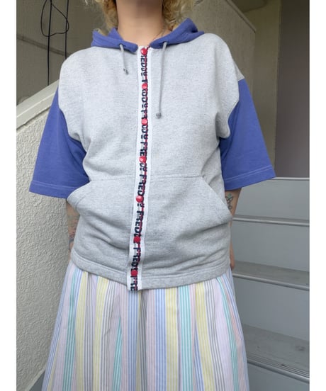 Short sleeve sweat hoodie/4563