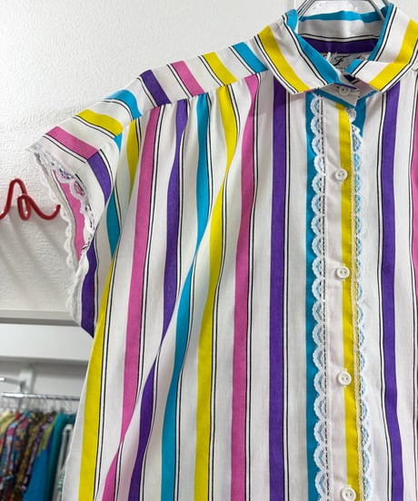USA製colorful stripe shirt/4599