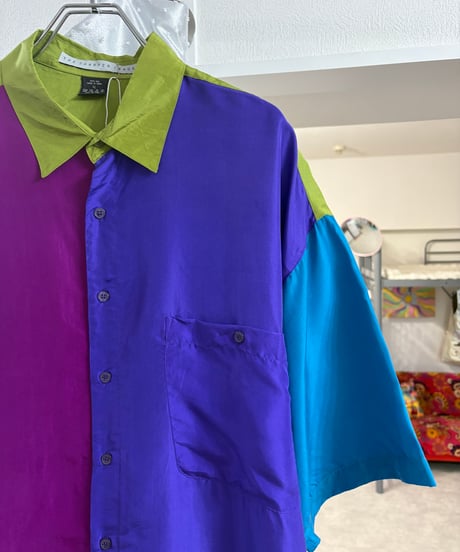 Crazy-pattern silk shirt/4593