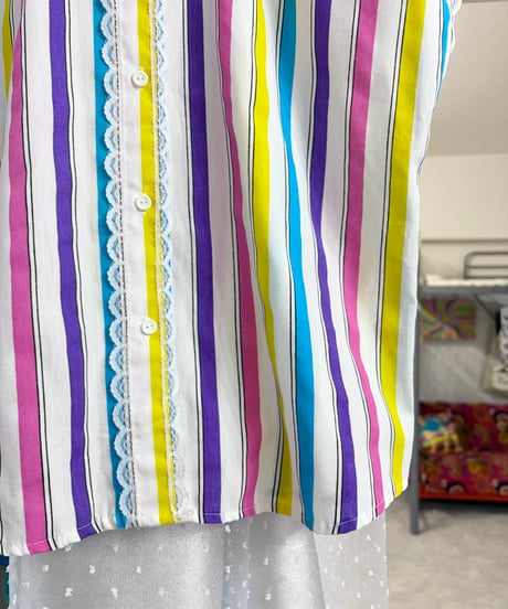 USA製colorful stripe shirt/4599