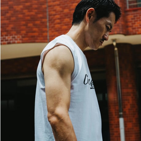LOGO SLEEVELESS TEE【WHITE】