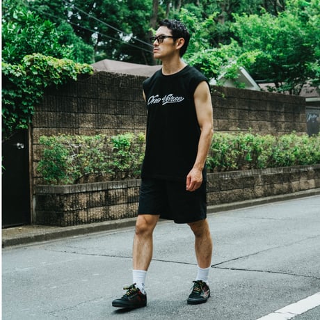 LOGO SLEEVELESS TEE【BLACK】
