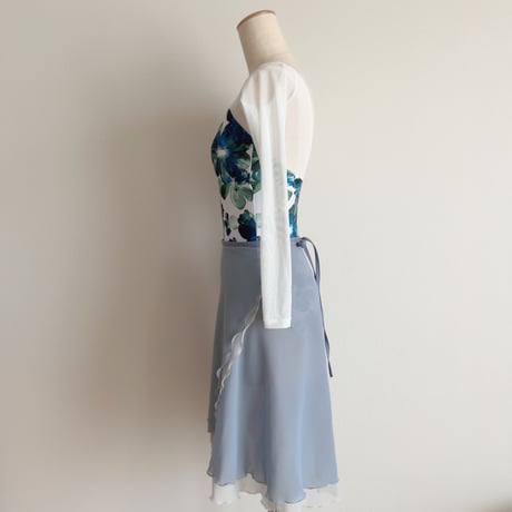 Mサイズ・Lサイズ 【Double-Layer】 Wrap Skirt TypeA (48/60) レイクブルー（RTS）⑩