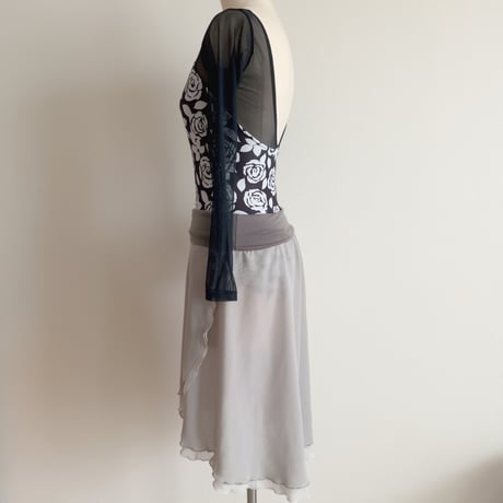 Lサイズ 【Double-Layer】 Pull-on slim cut type (40/55+belt) wide band シルバーグレー（RTS）⑦