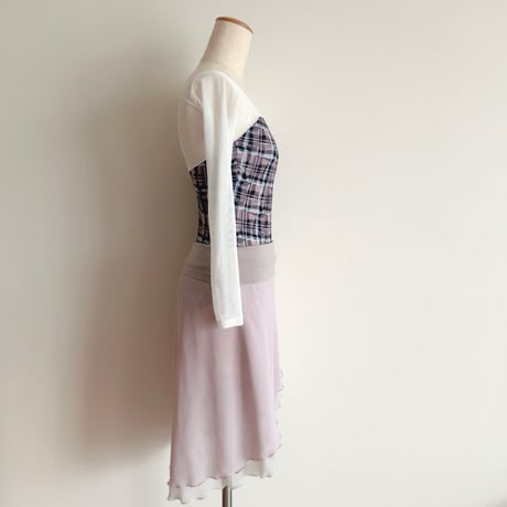 M/Lサイズ 【Double-Layer】 Pull-on slim cut type (40/55+belt) Light Smoke Rose wide band （RTS）⑥