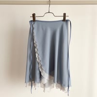 Mサイズ・Lサイズ 【Double-Layer】 Wrap Skirt TypeA (48/60) レイクブルー（RTS）⑩