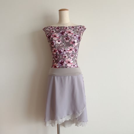 Mサイズ・Lサイズ 【Double-Layer】 Pull-on slim cut type (40/55+belt) wide band ライトラベンダーグレー（RTS）⑥