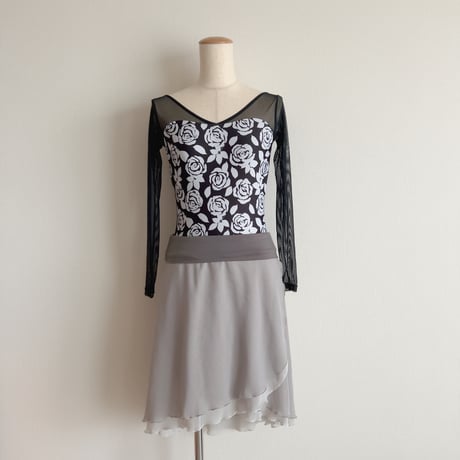 Lサイズ 【Double-Layer】 Pull-on slim cut type (40/55+belt) wide band シルバーグレー（RTS）⑦