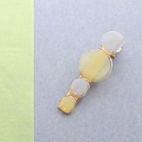まる【美濃和紙のヘアクリップ】黄・ブルーグレー
