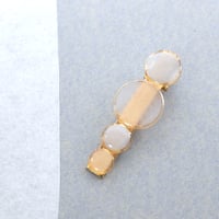 まる【美濃和紙のヘアクリップ】白・ブルーグレー