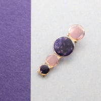 まる【美濃和紙のヘアクリップ】深紫・藤