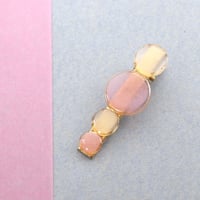 まる【美濃和紙のヘアクリップ】ピンク・白