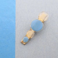 まる【美濃和紙のヘアクリップ】水色・白