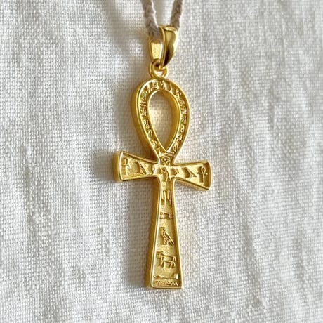ヒエログリフ入りアンク・ゴールド◎神結銀ペンダント (2)